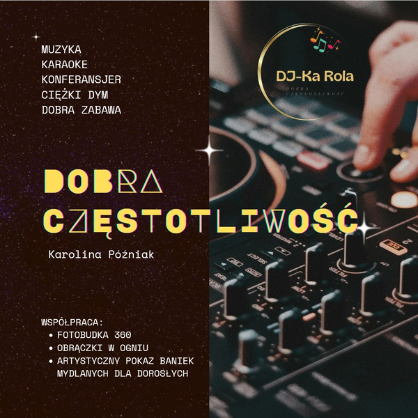 Zdjęcie na okładce dla Dj-Ka Rola oprawa muzyczna eventy imprezy urodziny karaoke